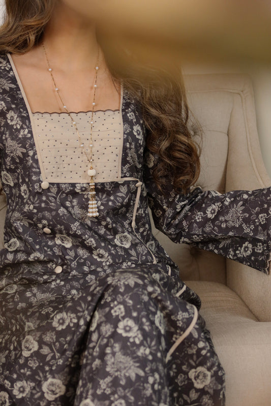 جلابيه دمج رصاصي