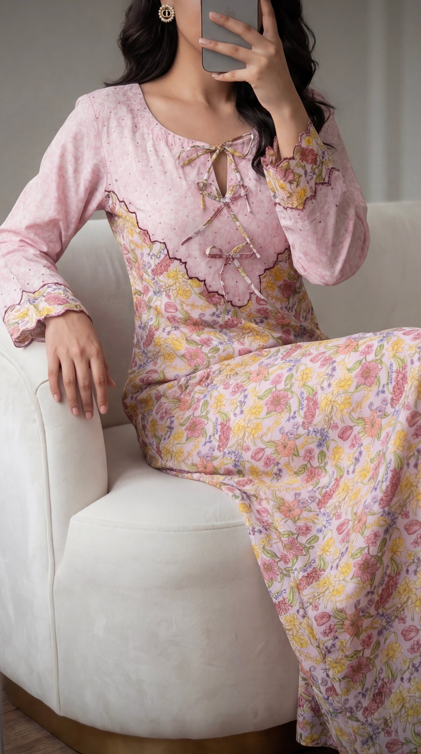 جلابيه دمج مع فيونكات