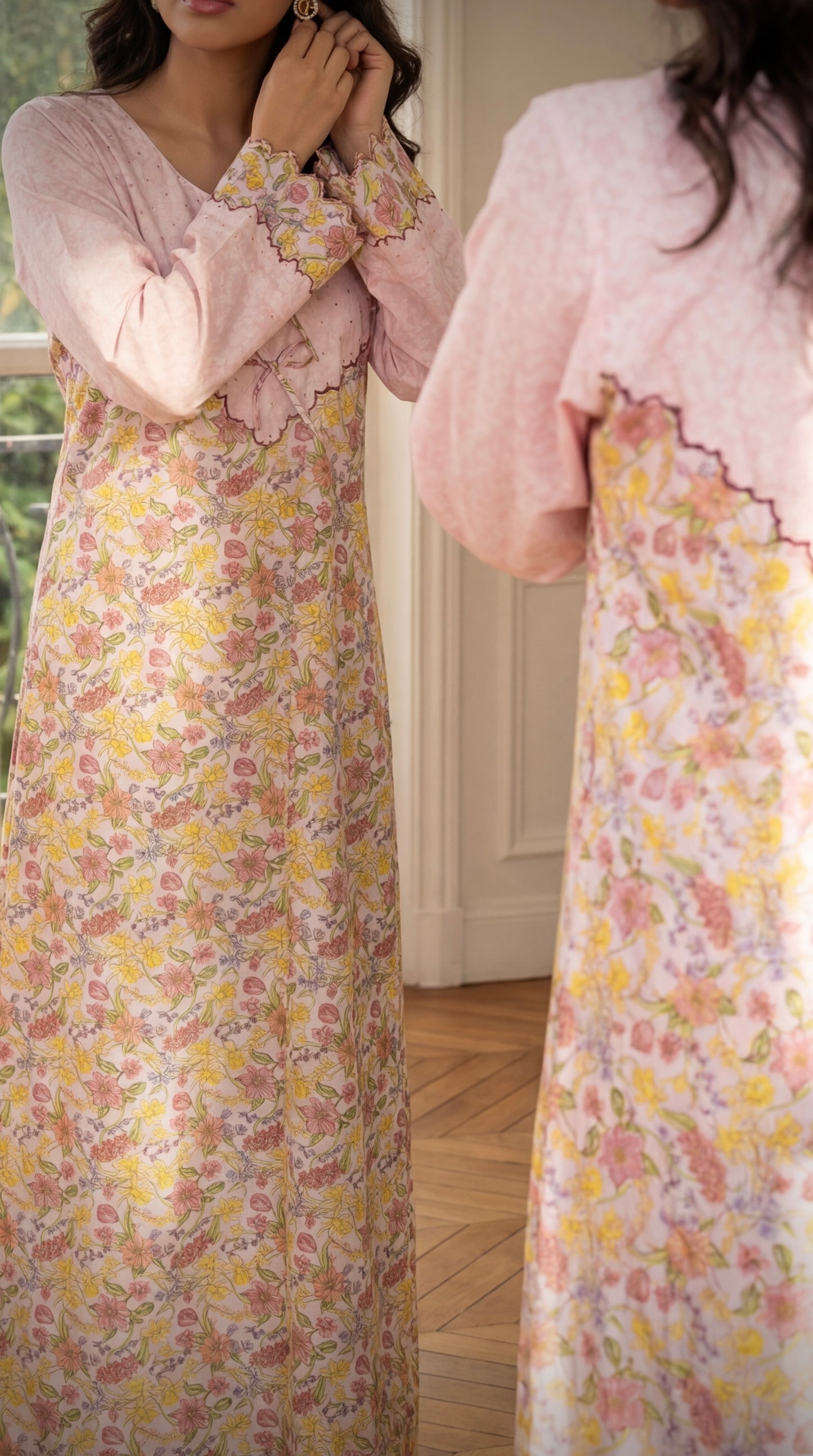 جلابيه دمج مع فيونكات