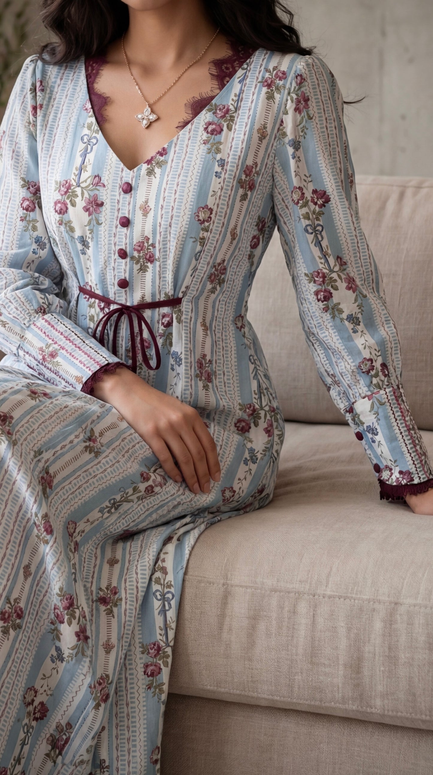 جلابيه مع دانتيل وشك